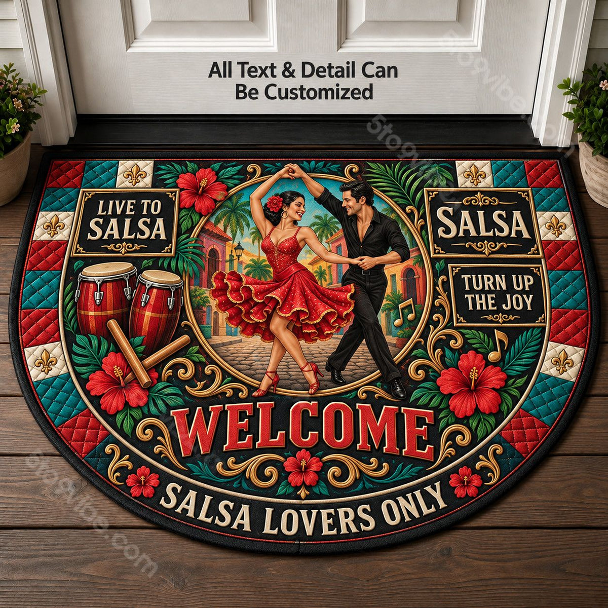 Salsa Personalized Half Round Mat | 5To9Vibe
