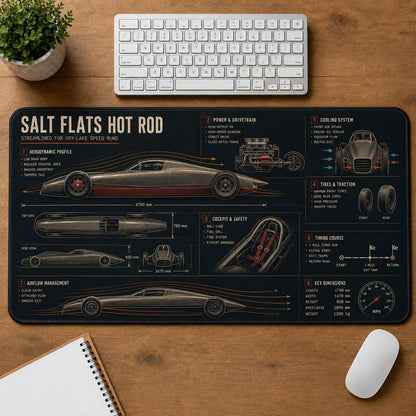 Salt Flats Hot Rod Hot Rod Technical Guide Desk Mat | 5To9Vibe