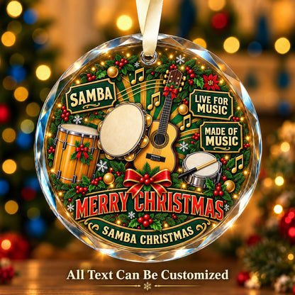 Samba Personalized Glass Ornament | 5To9Vibe