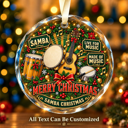 Samba Personalized Glass Ornament | 5To9Vibe