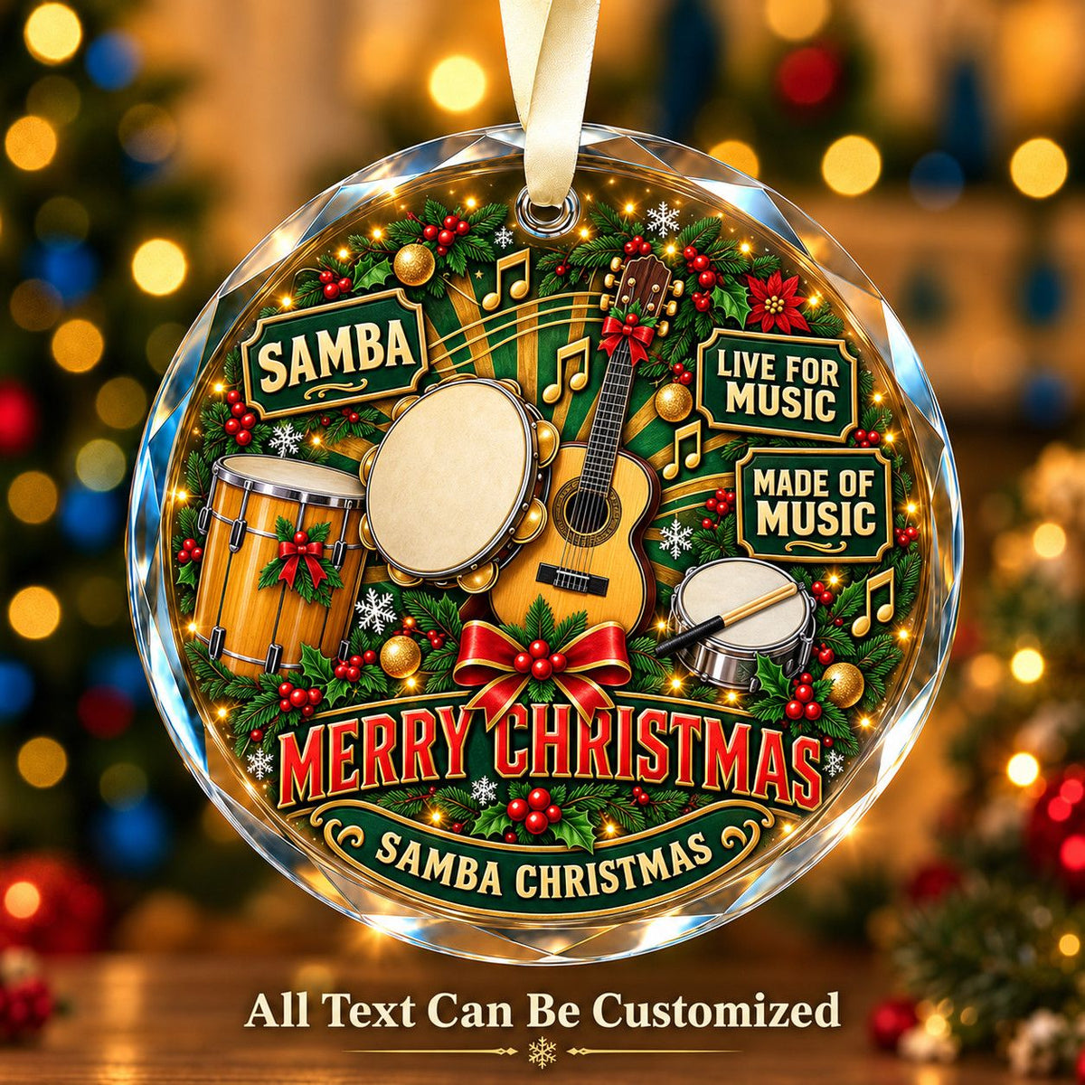 Samba Personalized Glass Ornament | 5To9Vibe