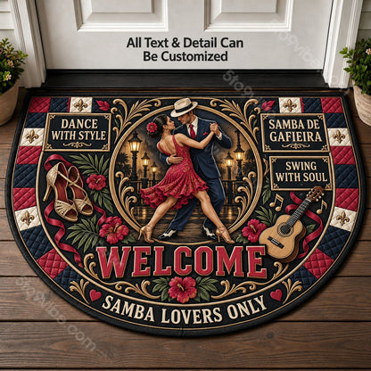 Samba De Gafieira Personalized Half Round Mat | 5To9Vibe