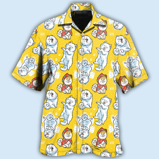 Samoyed Dog Yellow Lover - Hawaiian Shirt 