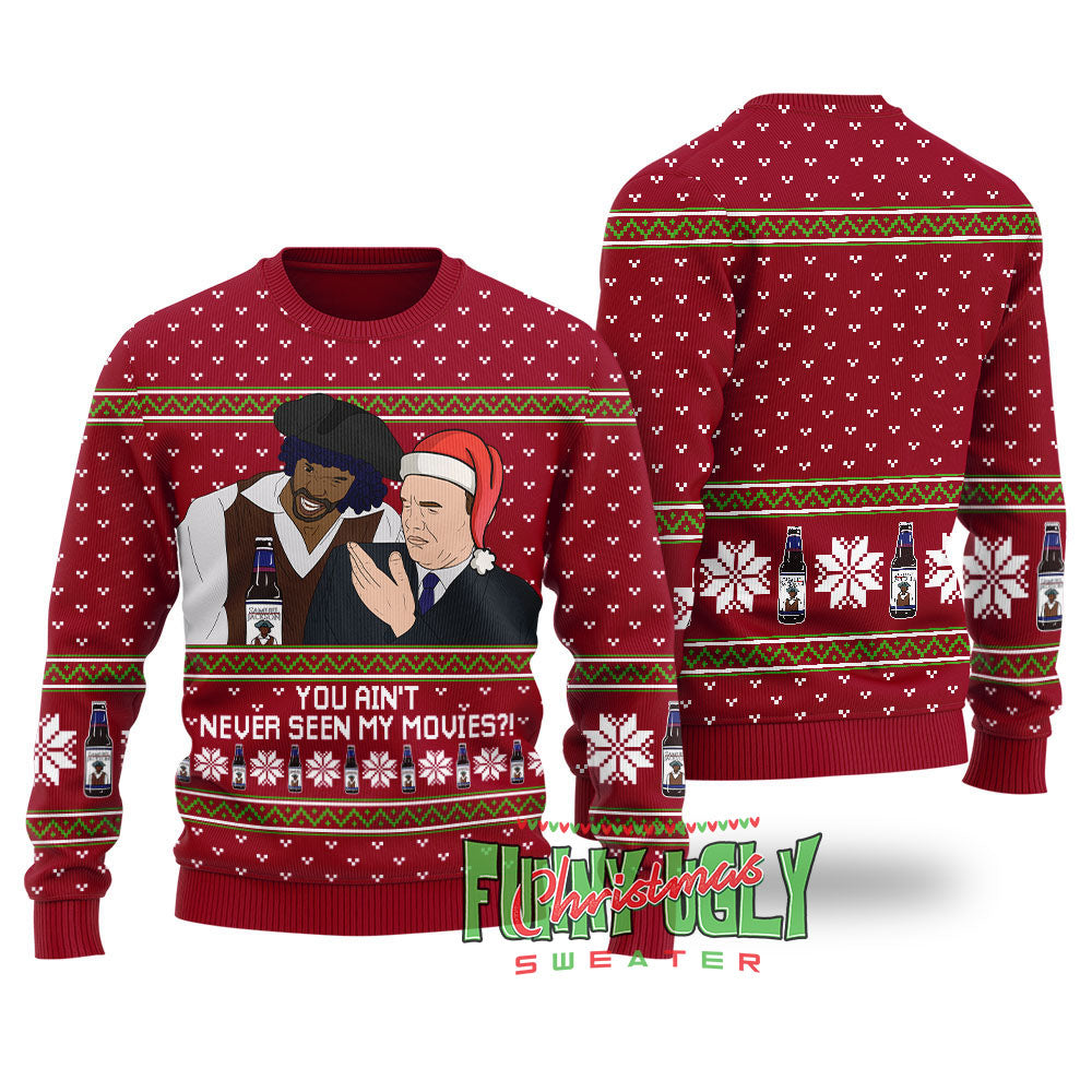 Samuel Jackson Beer Christmas Sweater Cardinal Red