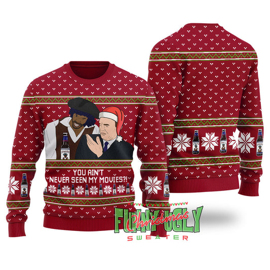 Samuel Jackson Beer Christmas Sweater Cardinal Red