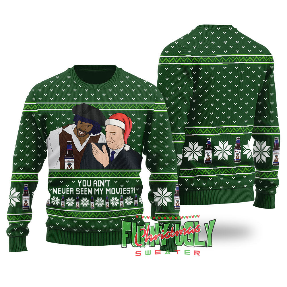 Samuel Jackson Beer Christmas Sweater Forest Green