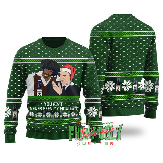 Samuel Jackson Beer Christmas Sweater Forest Green
