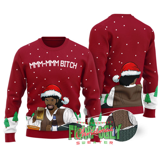 Samuel Jackson Beer Ugly Christmas Sweater Cardinal Red