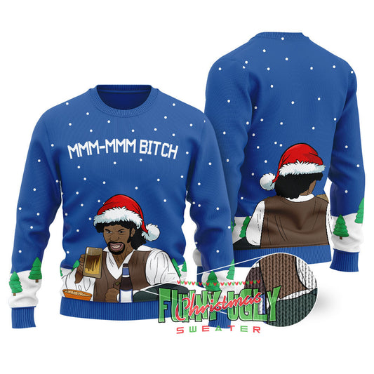 Samuel Jackson Beer Ugly Christmas Sweater Royal