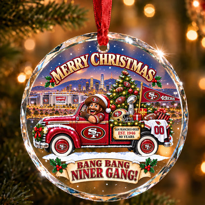 Football team Style 28 Glass Ornament mockup | 5To9Vibe