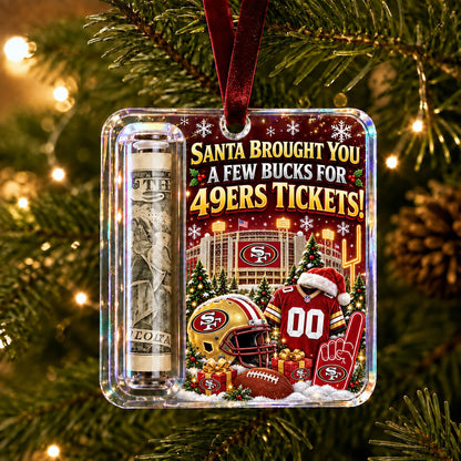 All Football Teams Christmas Money Holder Glass Ornament - 5to9vibe
