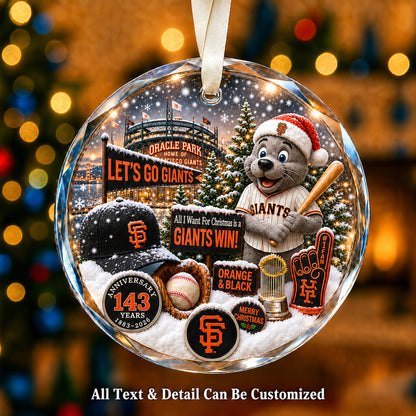 Baseball team Style 24 Glass Ornament mockup | 5To9Vibe