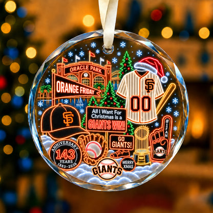 Adorno de vidrio de béisbol, 3 unidades con caja de regalo, equipo de béisbol de Navidad - Adorno de vidrio