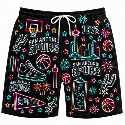 All Basketball Teams Neon Pattern Vibe Summer Party Button-Up Unisex Hawaiian Shirt For Men and Women