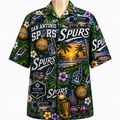 All Basketball Teams Tropical Sunset Paradise Pattern Vibe Summer Party Button-Up Unisex Hawaiian Shirt For Men and Women