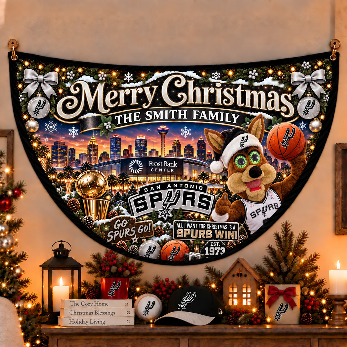 All Basketball Teams Personalized Christmas Night Bunting Flag - 5to9vibe