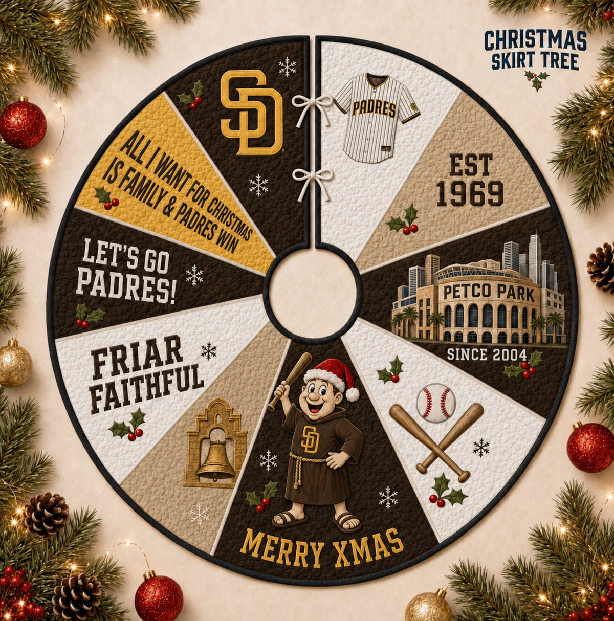 All Baseball Teams Christmas Skirt Tree for Baseball Fans - 5To9Vibe