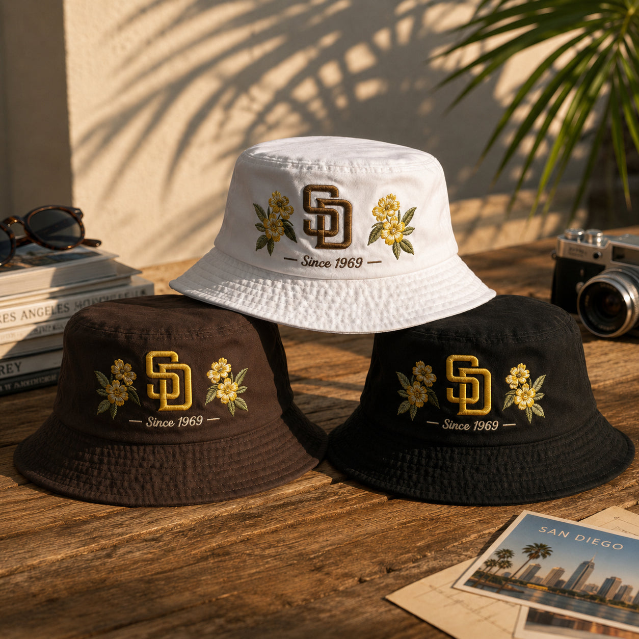 All Teams Embroidery Bucket Hat Baseball  Embroidery Bucket Hat With Logo and Flower Custom- 5to9vibe