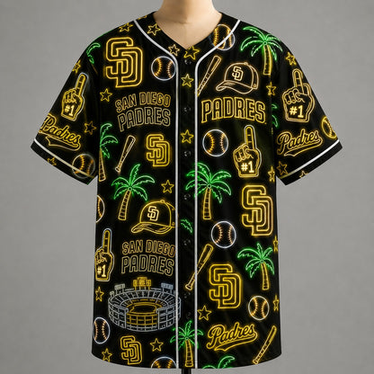 All Baseball Jersey Teams Neon Pattern Vibe Summer Party Baseball Jersey For Men and Women