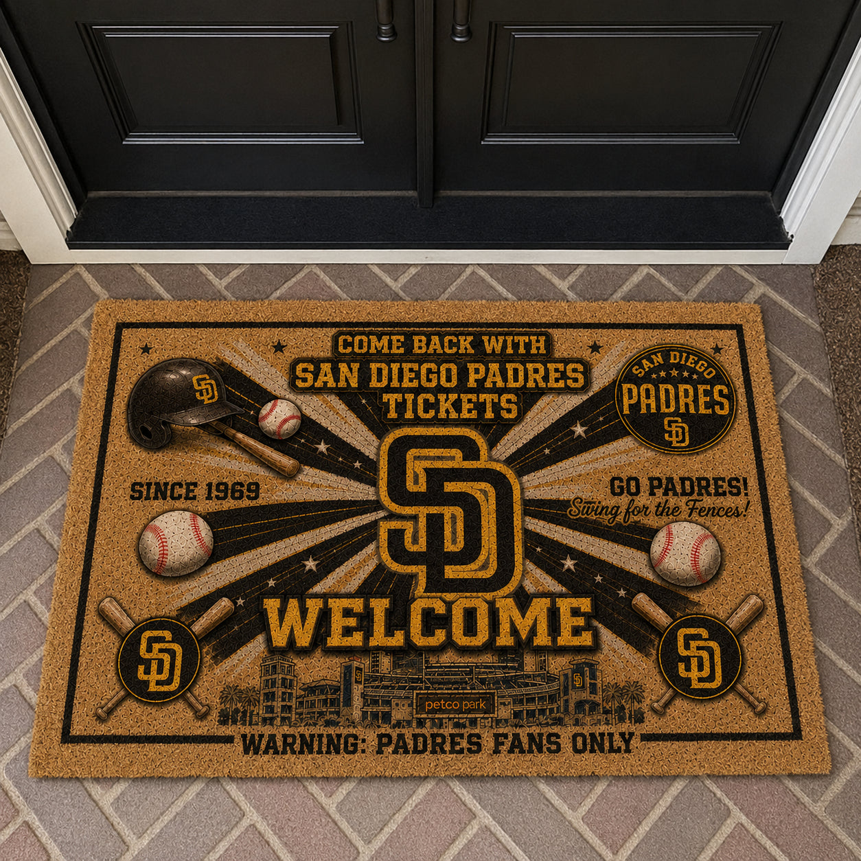 Alfombra personalizada de bienvenida premium de equipo de la MLB – Felpudo de béisbol personalizado