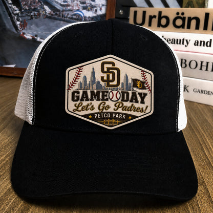 All Teams Baseball Logo Game Day Leather Patch Premium Mesh Snap Back Cap | Trucker Cap