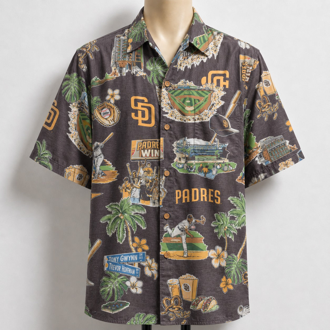 CC Baseball Teams Scenic Pattern Button-Up Unisex Hawaiian Shirt For Men and Women