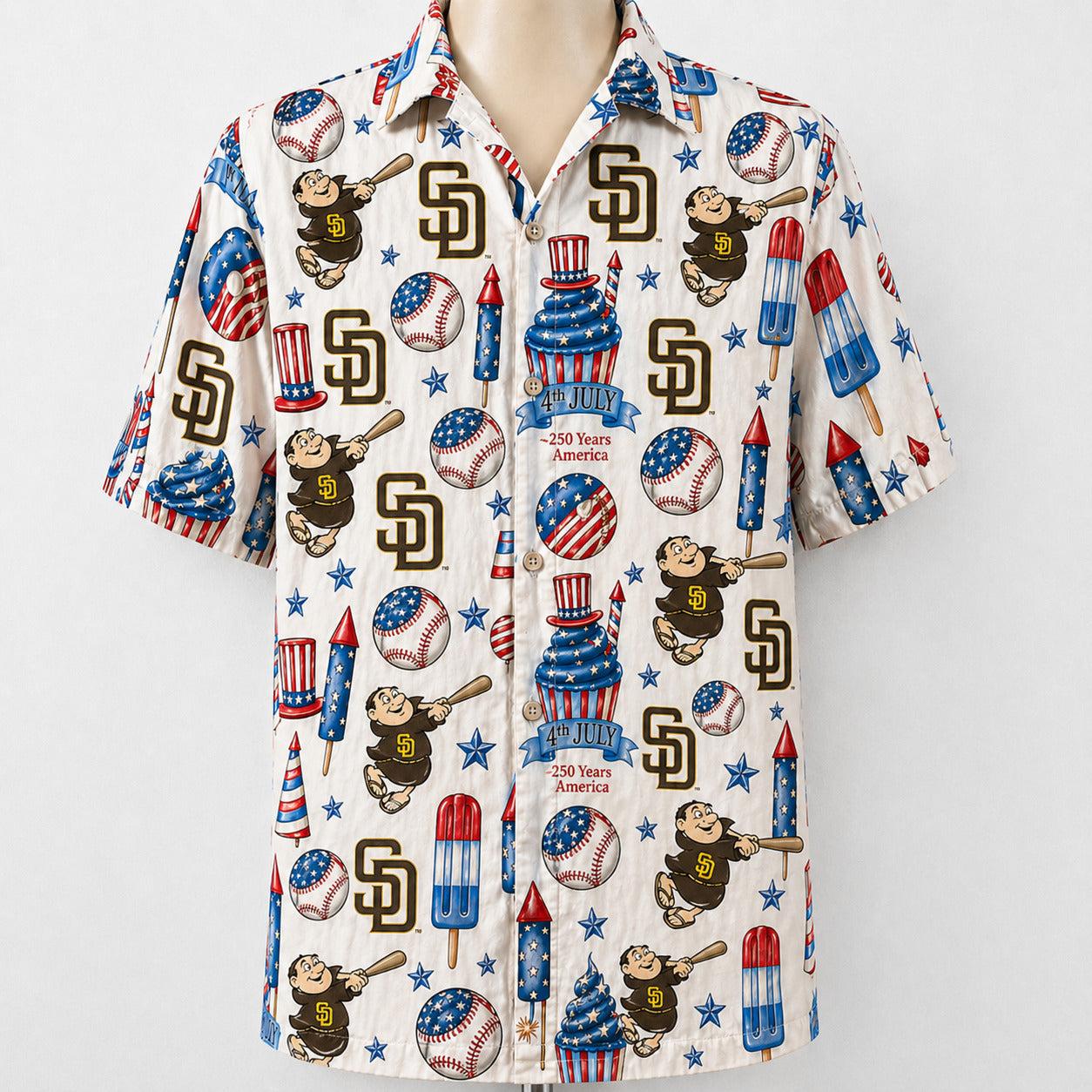 All Baseball Team 4th July 250 Years Anniversary America Premium Unisex Hawaiian Shirt For Men and Women
