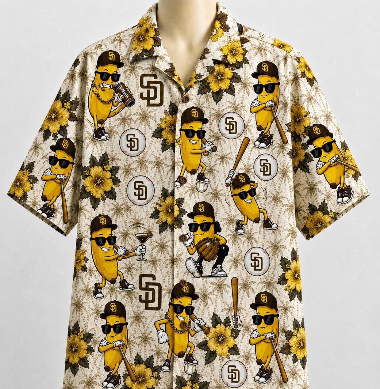 All Baseball Teams banana Hibiscus Flower Beach Vibe Aloha Premium Unisex Hawaiian Shirt For Men and Women