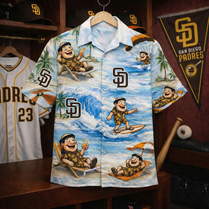 SDP Baseball Mascot Beach Viber Button-Up Unisex Hawaiian Shirt For Men & Women