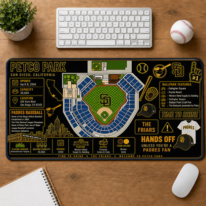 All Baseball Stadiums Infographic Desk Mat Mouse Pad Plus Size Trending - 5to9vibe