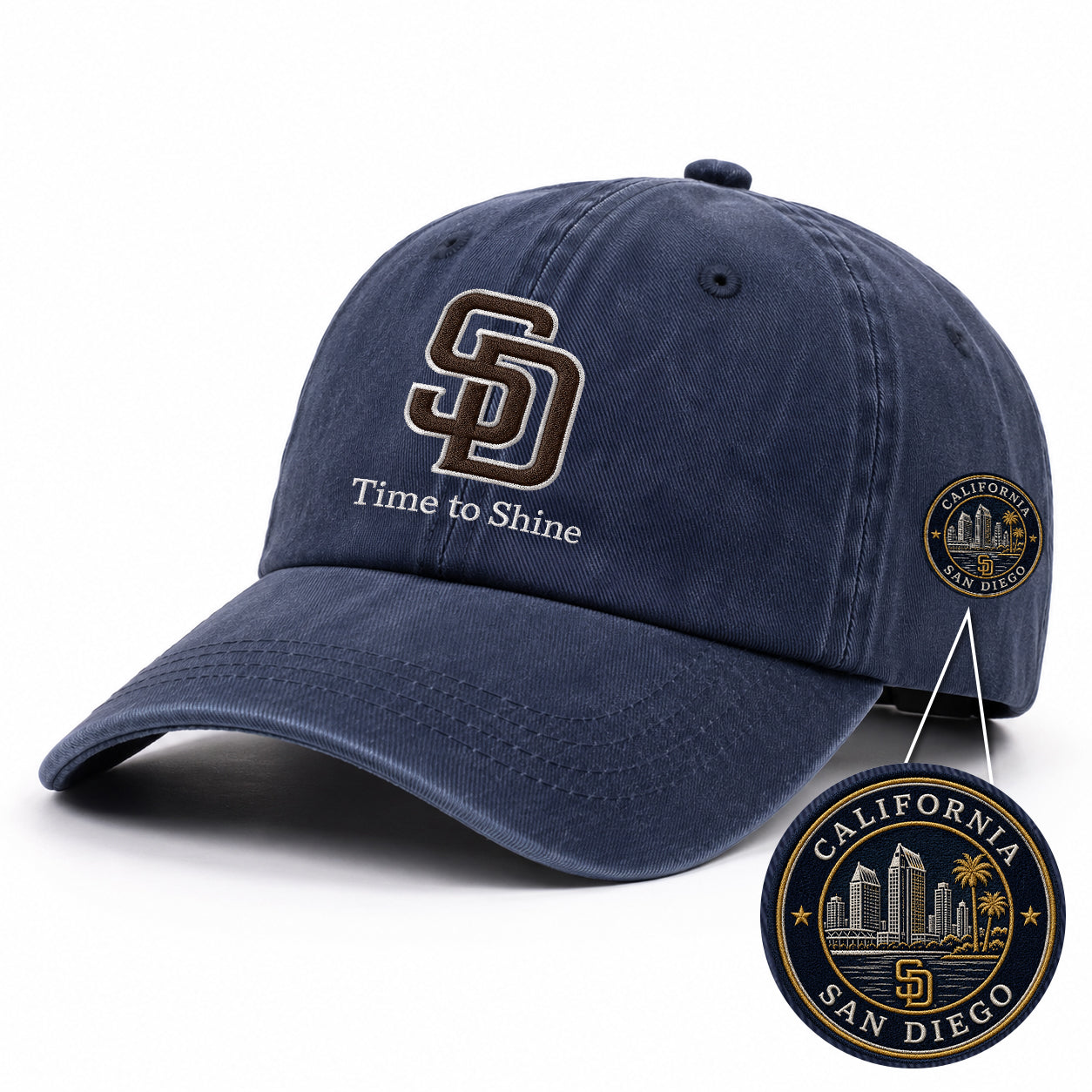 Baseball Team Slogan Cap All Teams Embroidered Logo Premium Wash Cap