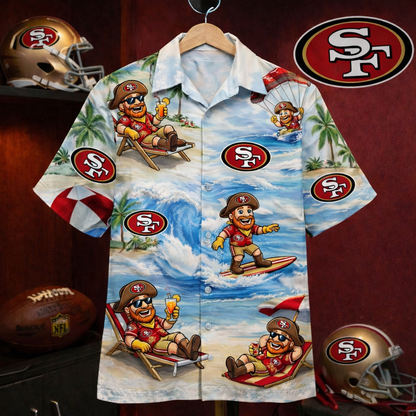 Camisa hawaiana unisex para hombres y mujeres SF49s Football Mascot Beach Viber