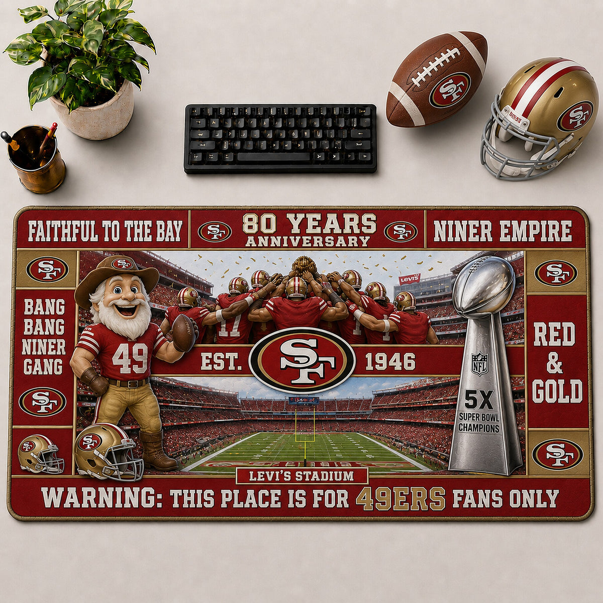 All Football Anniversary For Fans Desk Mat Mouse Pad Plus Size Trending - 5to9vibe