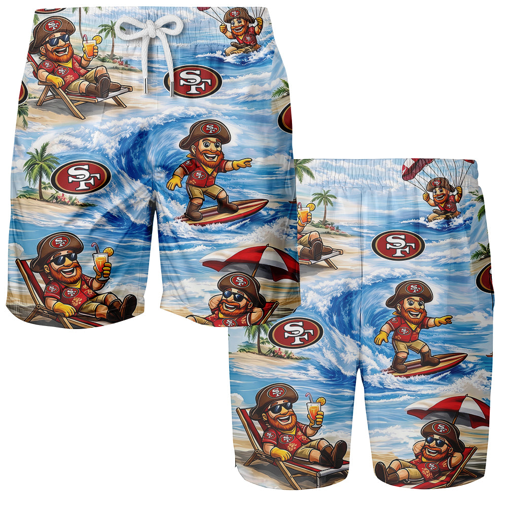 Camisa hawaiana unisex para hombres y mujeres SF49s Football Mascot Beach Viber