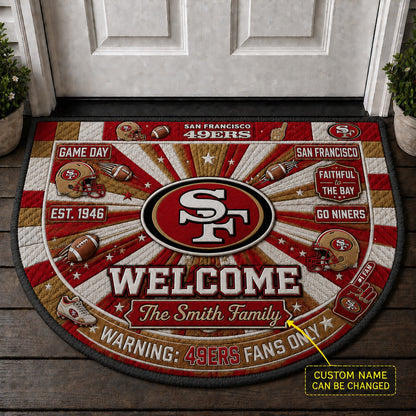 Official-Inspired Football Fan Custom Premium Welcome Mat – Personalized Doormat