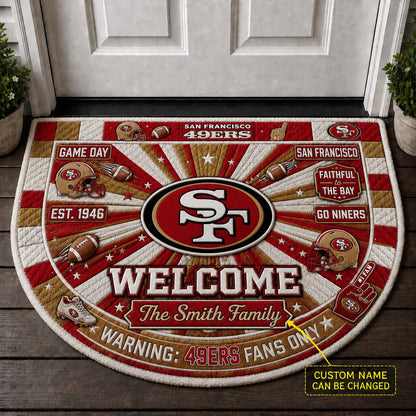 Official-Inspired Football Fan Custom Premium Welcome Mat – Personalized Doormat