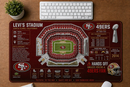 All Football Stadium Schematic Desk Mat Mouse Pad Plus Size - 5to9vibe