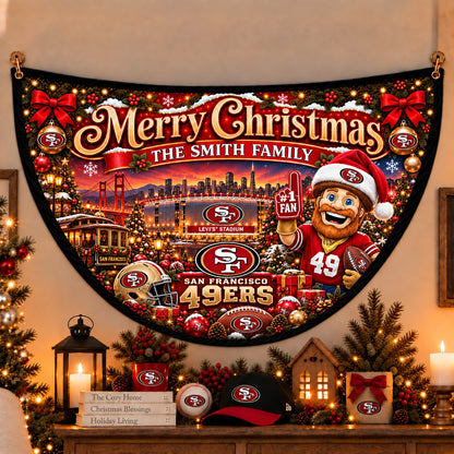 All Football Teams Personalized Christmas Night Bunting Flag - 5to9vibe