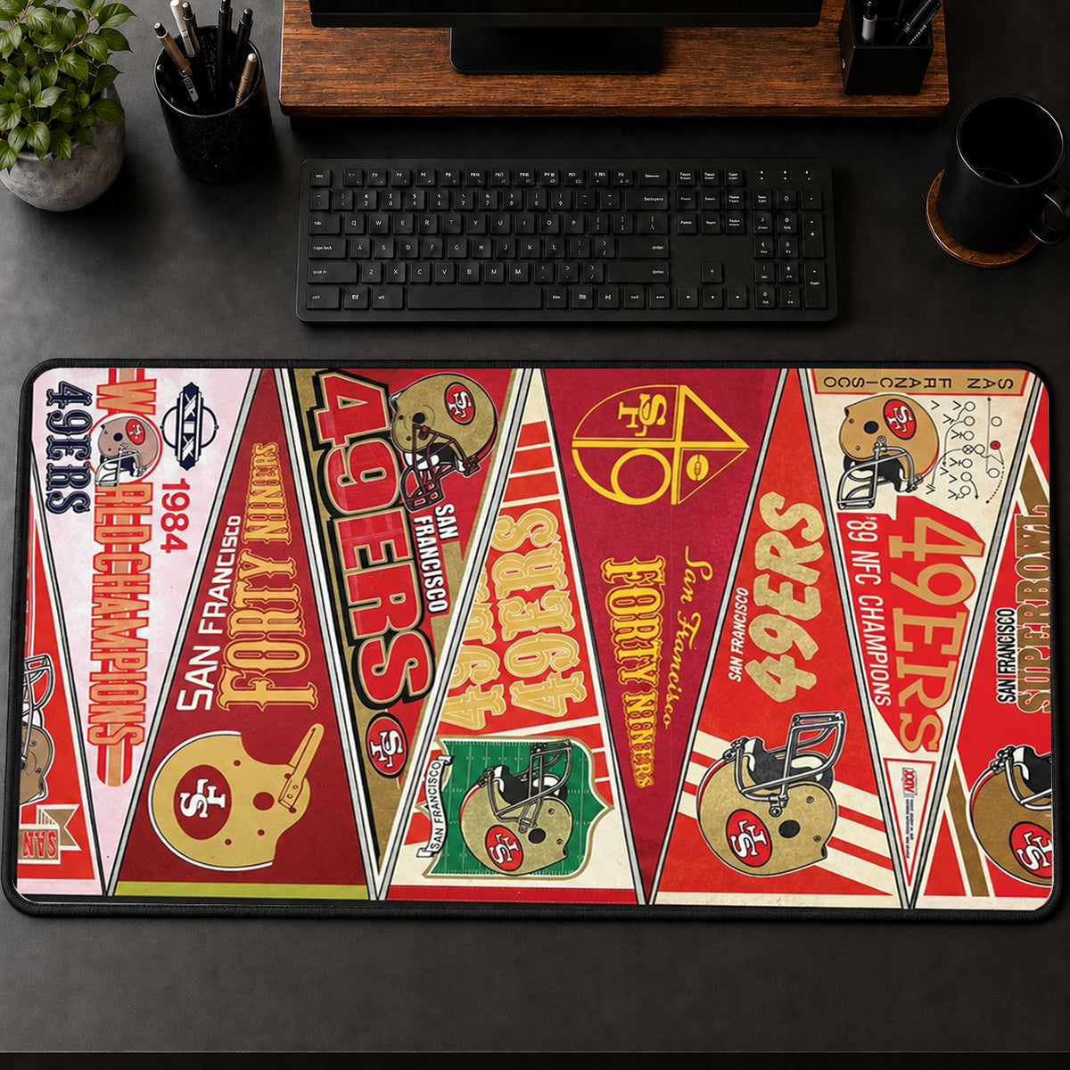 All Football Teams Vintage Anniversary For Fans Desk Mat Mouse Pad Trending - 5to9vibe