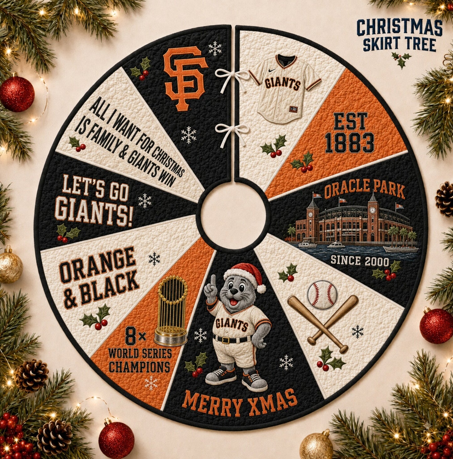 All Baseball Teams Christmas Skirt Tree for Baseball Fans - 5To9Vibe
