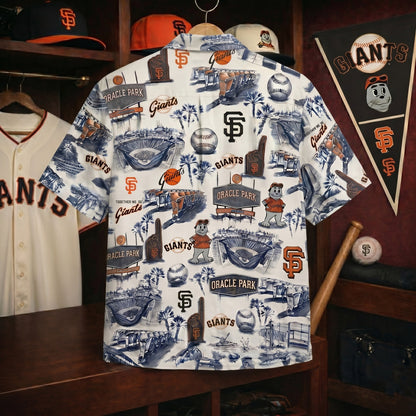 SFG Baseball Stadium Slogan Legacy Vintage Unisex Button-Up Hawaiian Shirt