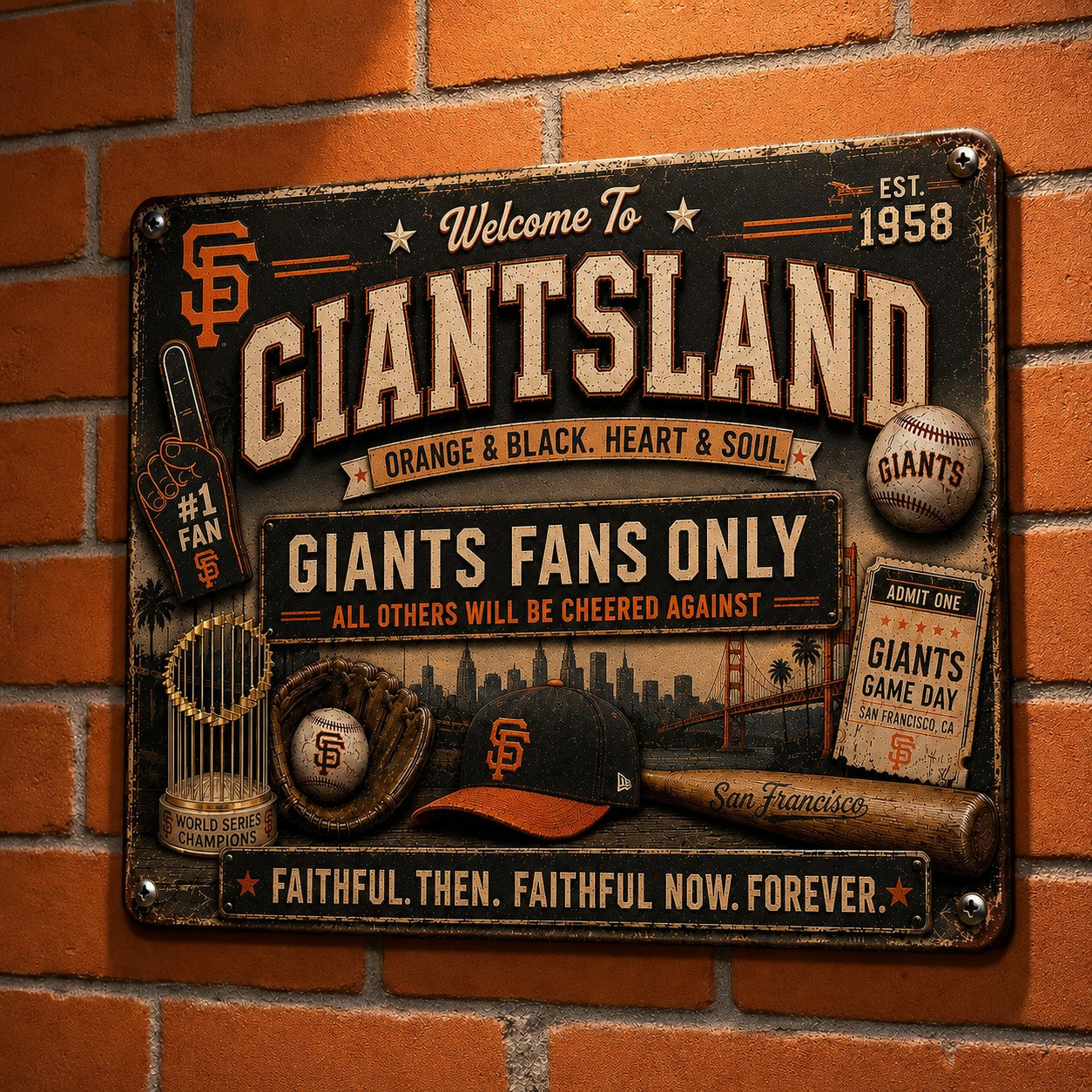 All Baseball Fans Teams Only Vintage Metal Sign - 5to9vibe