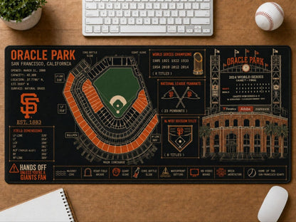 All Baseball Legendary Stadiums Masterplan Desk Mat Mouse Pad Plus Size - 5to9vibe