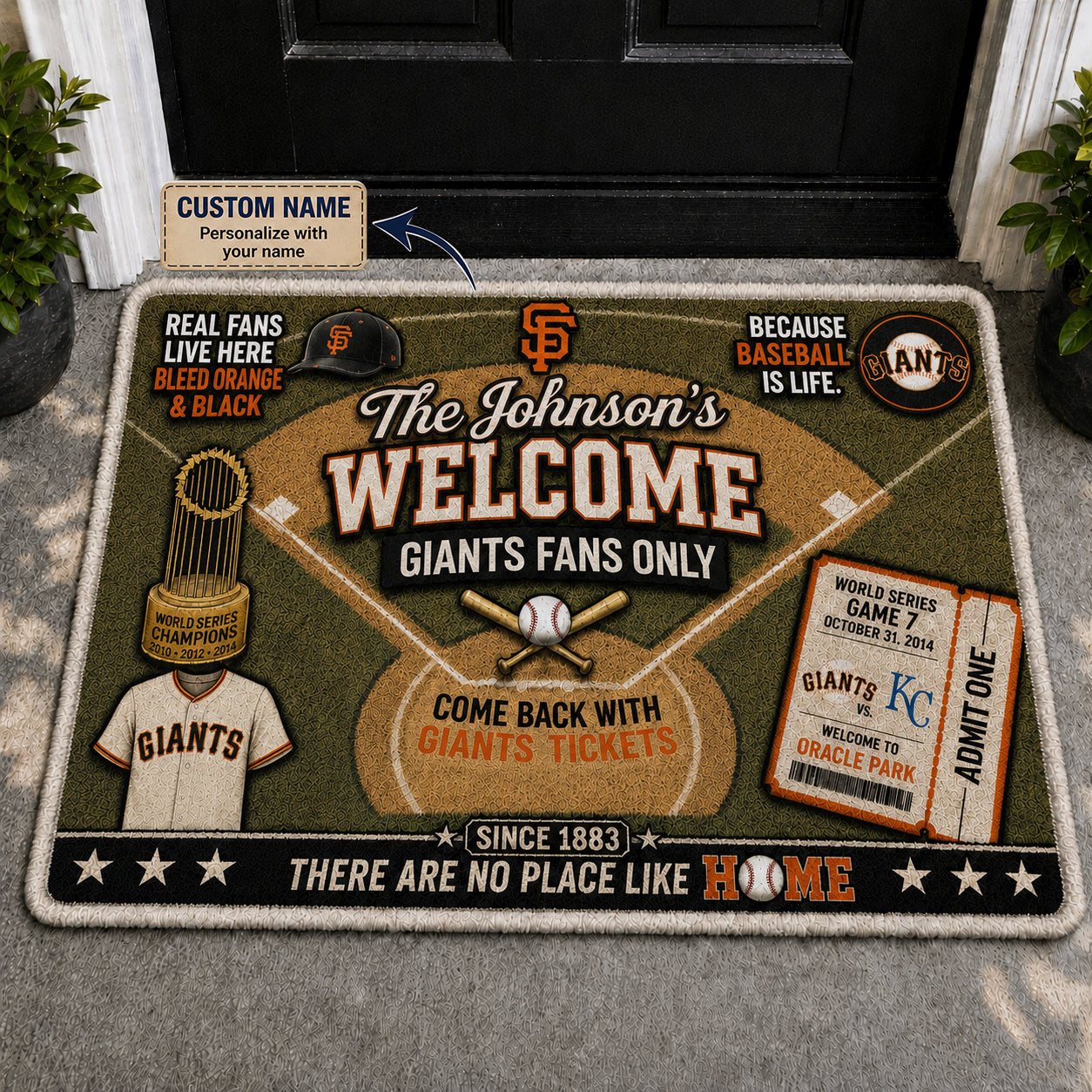 Alfombra personalizada de bienvenida premium de equipo de la MLB – Felpudo de béisbol personalizado