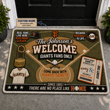 Alfombra personalizada de bienvenida premium de equipo de la MLB – Felpudo de béisbol personalizado