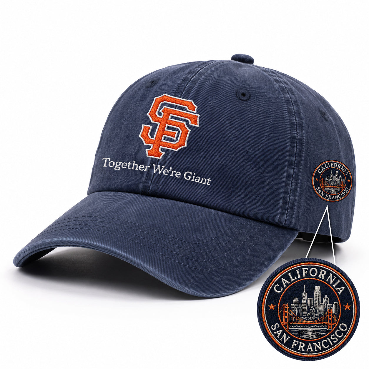 Baseball Team Slogan Cap All Teams Embroidered Logo Premium Wash Cap