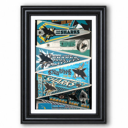 All Hockey Teams Vintage Pennant Anniversary For Fans No Frame Vertical Poster - 5to9vibe