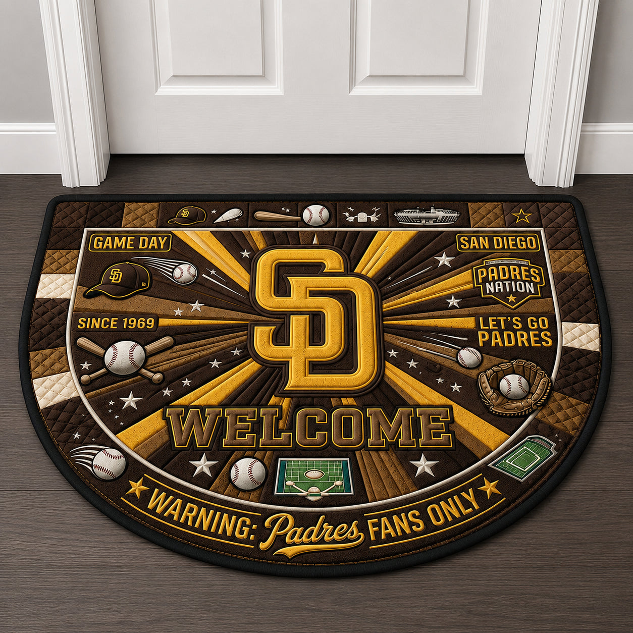 Alfombra personalizada de bienvenida premium de equipo de la MLB – Felpudo de béisbol personalizado