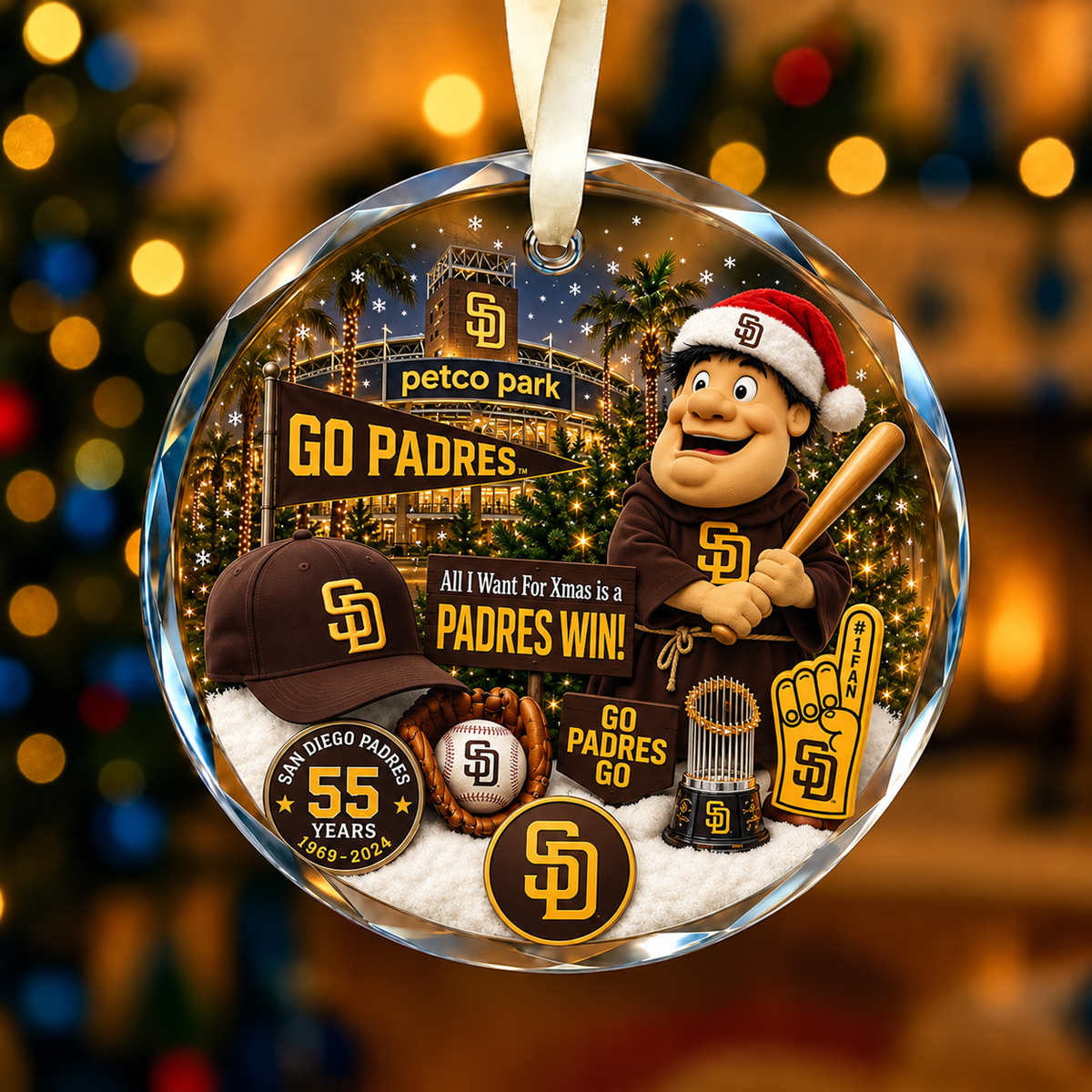 All Baseball Teams Christmas Glass Ornament  With Red Gift Box | 5to9vibe