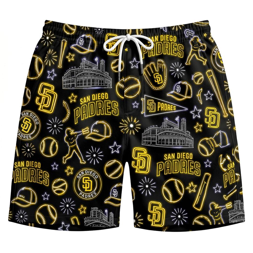 All Baseball Teams Neon Pattern Vibe Summer Party Button-Up Unisex Hawaiian Shirt For Men and Women